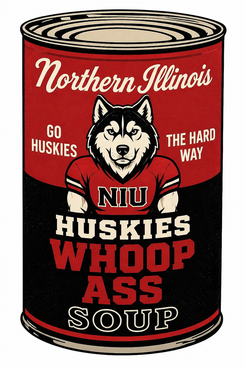 Northern Illinois Huskies Whoop Ass Soup Can Wall Art