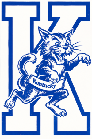 Blue Kentucky Wildcat Mascot Graphic Wall Art