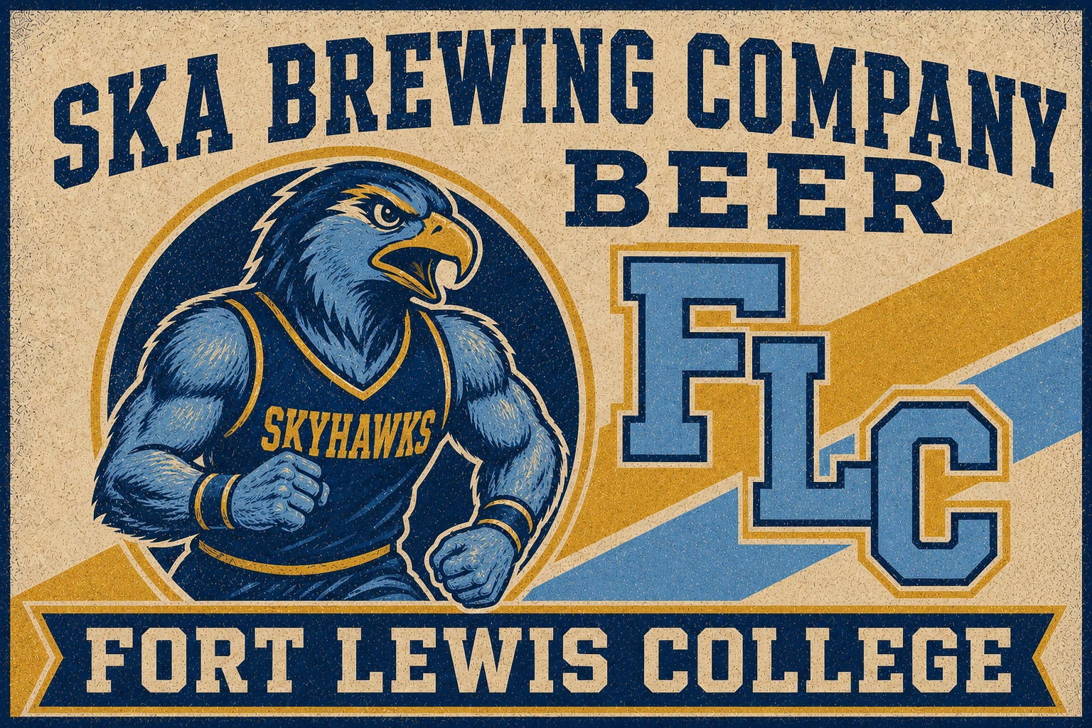 Fort Lewis College Skyhawks Eagle Beer Graphic Wall Art