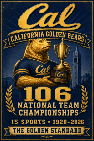 California Golden Bears 106 Championships Vintage Sports Poster