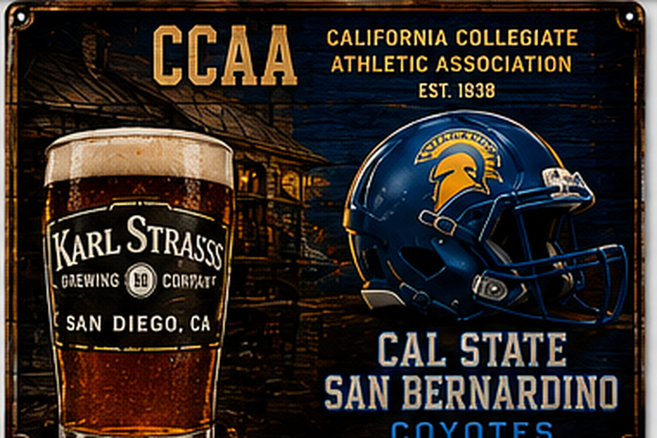 California Collegiate Athletic Association Cal State Coyotes Sign