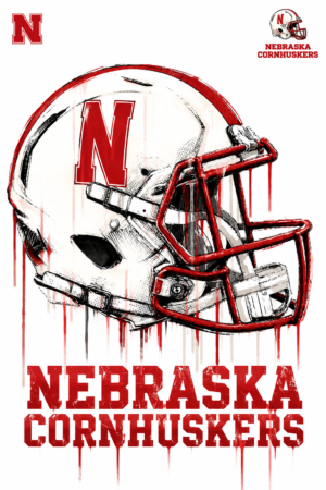 Nebraska Cornhuskers Football Helmet Graphic Wall Art