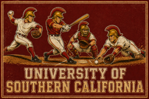 University of Southern California Vintage-Style Baseball Wall Art