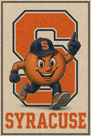 Vintage-Style Syracuse Orange Mascot Wall Art Poster