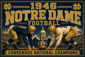 1946 Notre Dame Football Consensus National Champions Wall Art