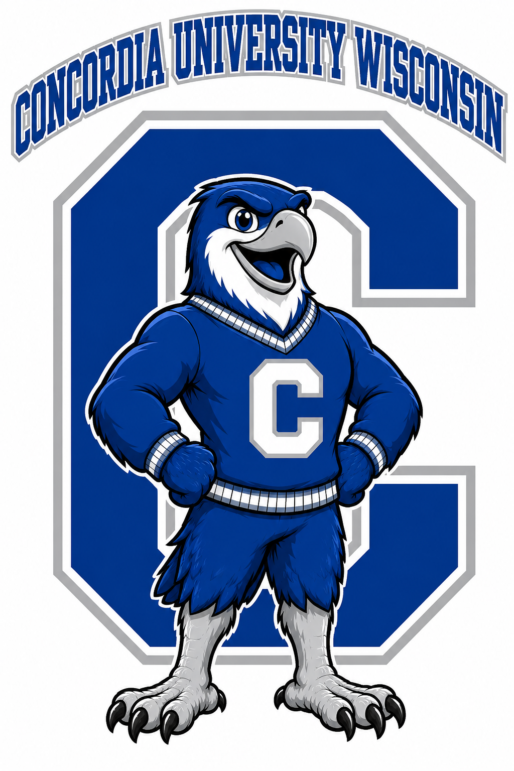 Concordia University Wisconsin Eagle Mascot Graphic