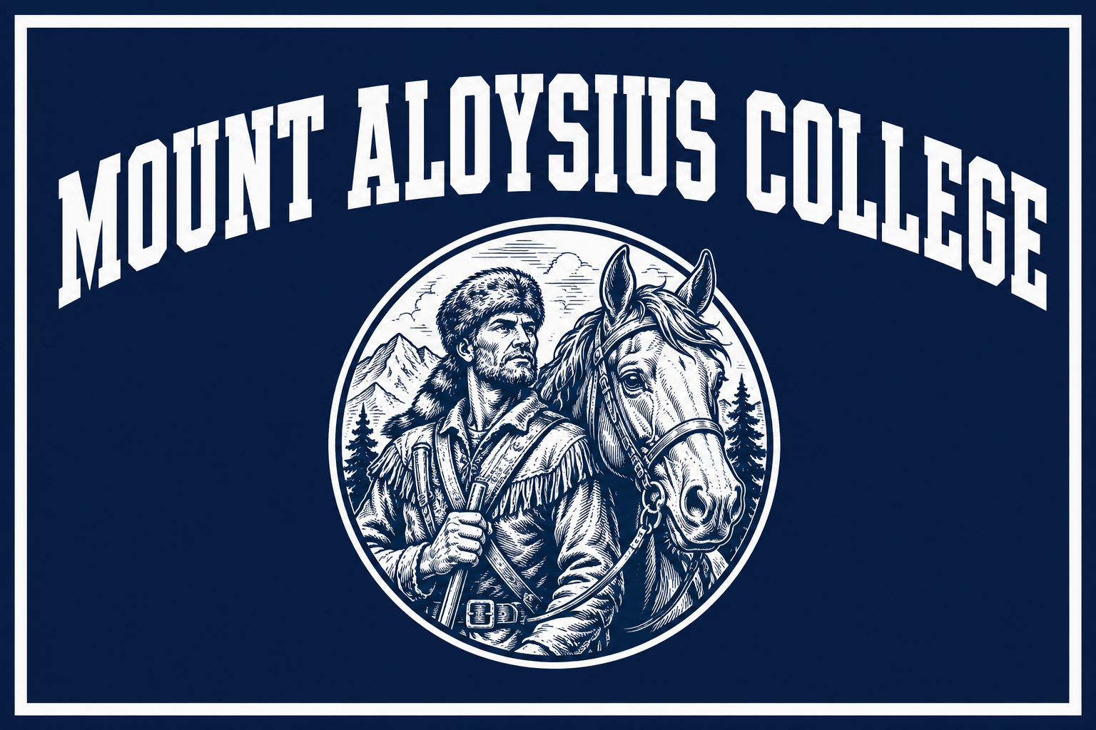 Mount Aloysius College Western Rider Navy Wall Art