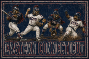 Eastern Connecticut Baseball Players Vintage-Style Wall Art