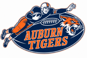 Auburn Tigers Football Player and Tiger Graphic