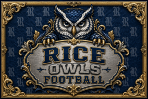Rice Owls Football Owl Ornate Wall Art