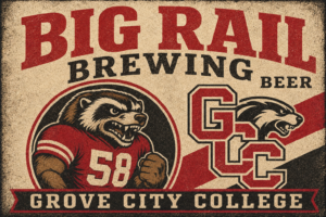 Big Rat Brewing Beer Grove City College Retro Wall Art