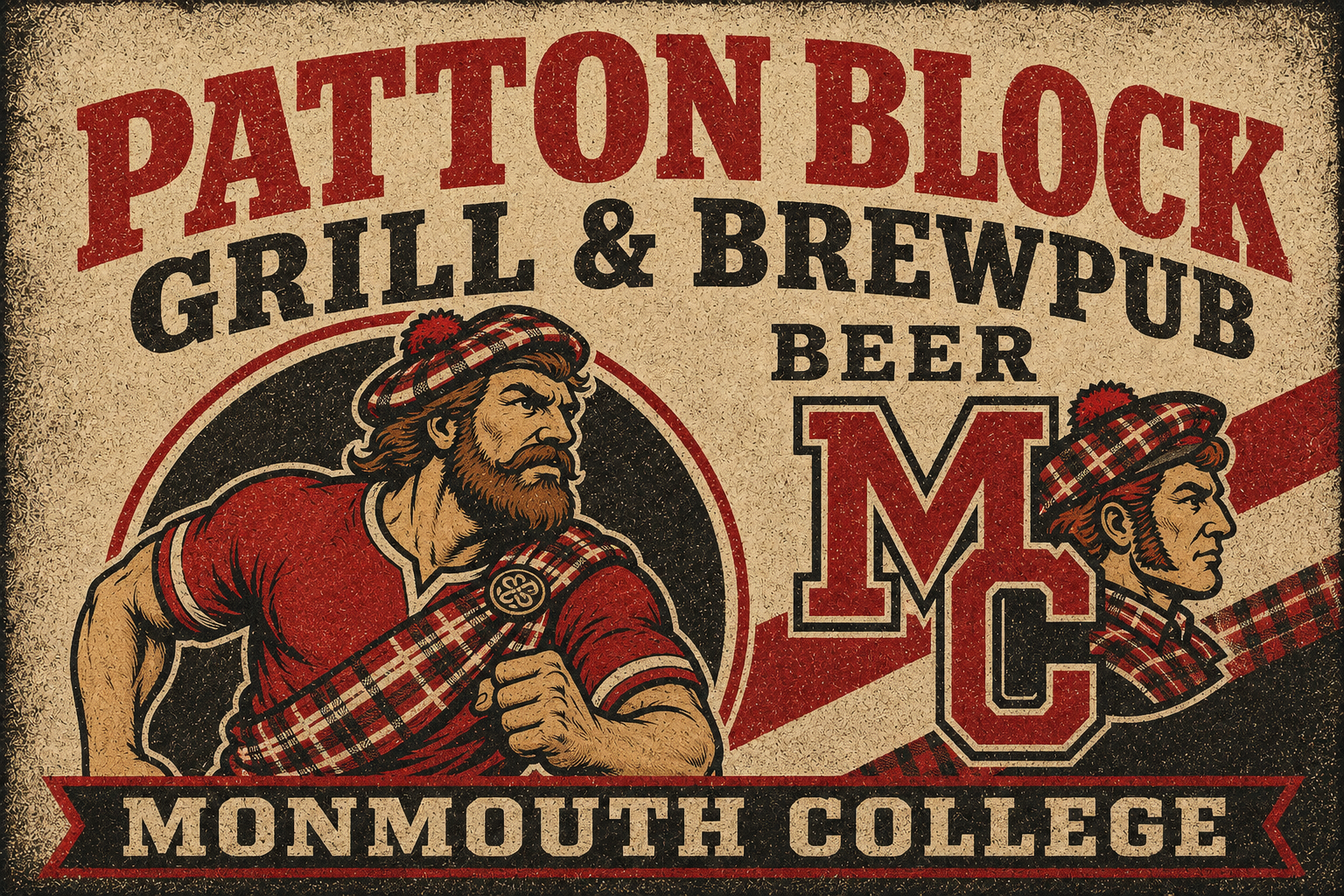 Patton Block Grill & Brewpub Monmouth College Wall Art