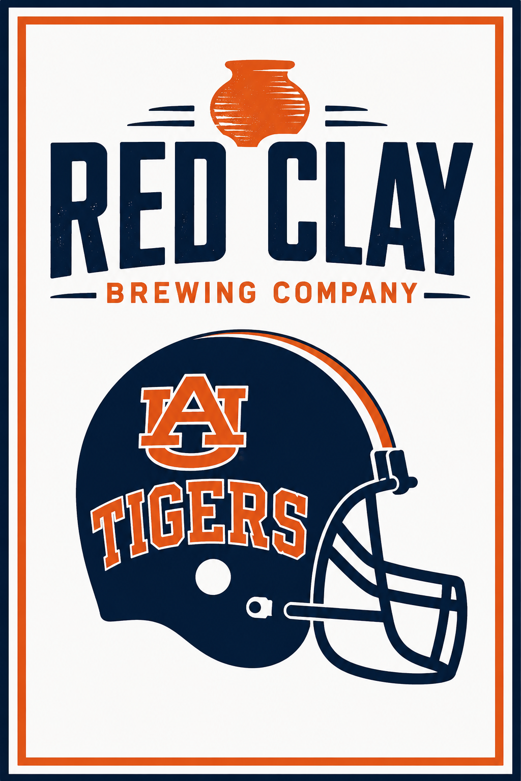 Red Clay Brewing Company Auburn Tigers Helmet Wall Art