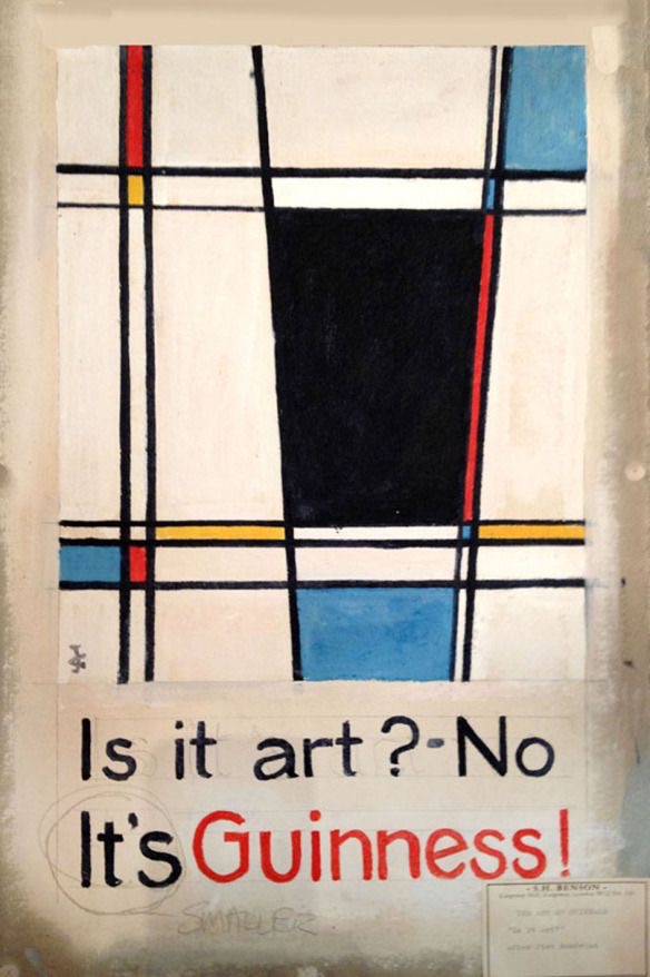 Abstract Geometric Grid Poster with “Is It Art? No, It’s Guinness!”