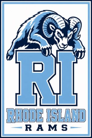 Rhode Island Rams Ram and RI Graphic Wall Art