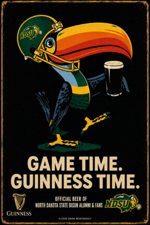 Game Time Guinness NDSU Bison Vintage-Style Wall Art
