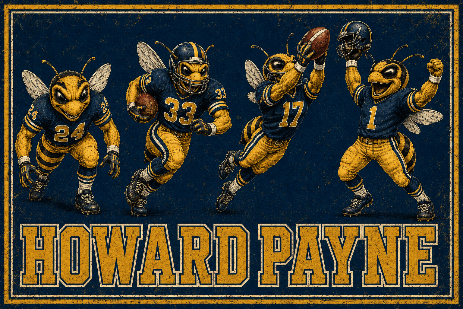 Howard Payne Yellow Jackets Football Wall Art