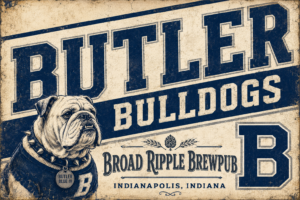 Butler Bulldogs Broad Ripple Brewpub Vintage-Style Wall Art
