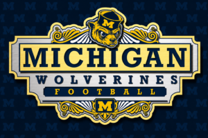 Michigan Wolverines Football Bear Sign-Style Wall Art