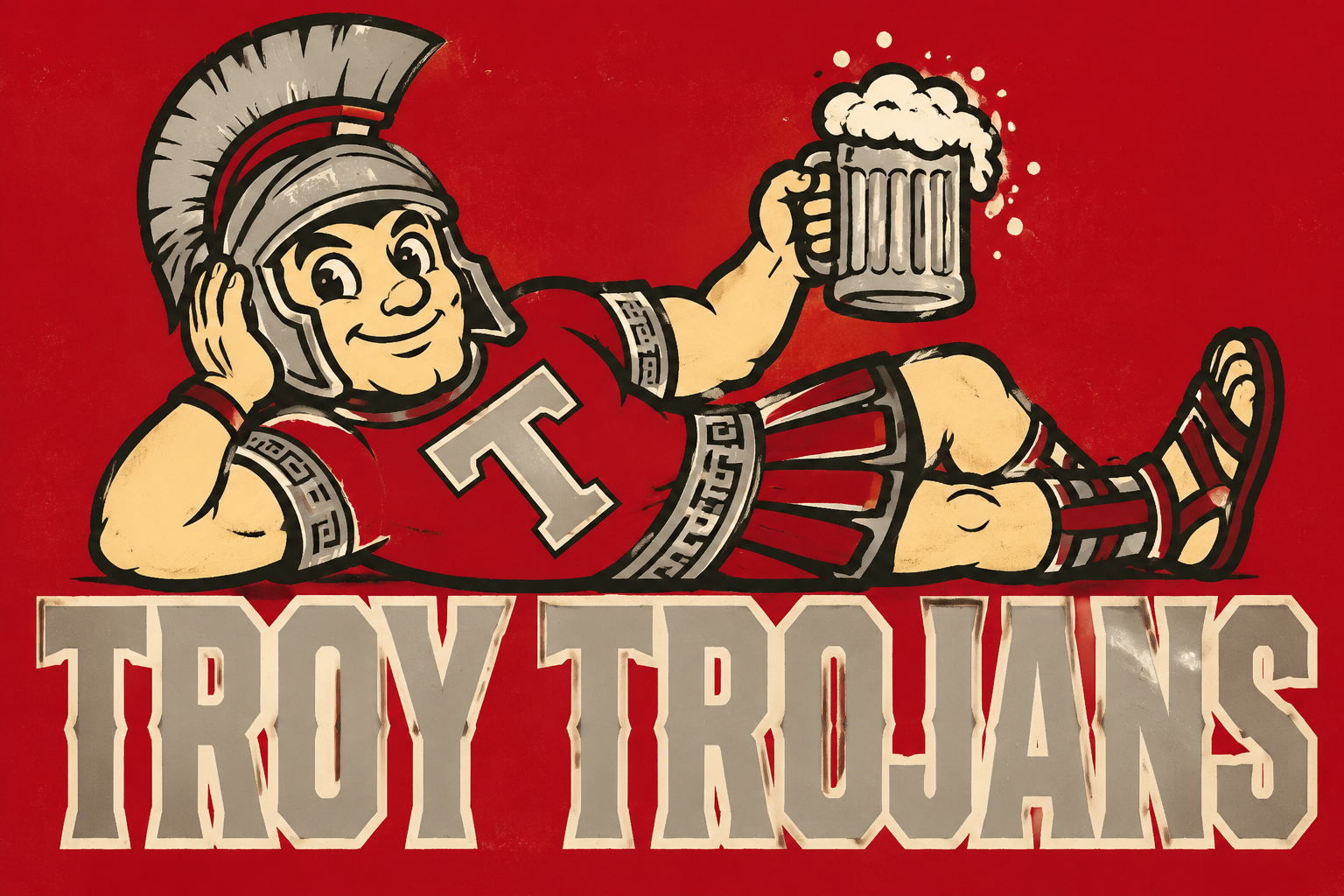 Troy Trojans Warrior Beer Poster Design