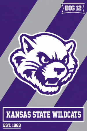 Kansas State Wildcats Big 12 Purple Wildcat Wall Art