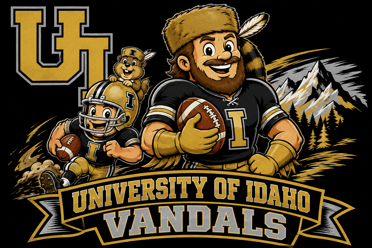 University of Idaho Vandals Football Mountain Graphic