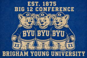 Brigham Young University Cougar Trio Vintage-Style Graphic Print