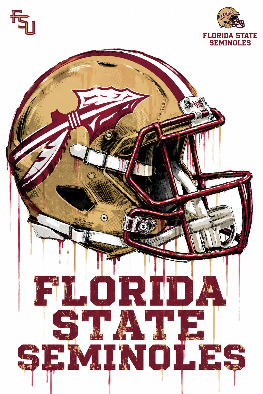 Florida State Seminoles Football Helmet Wall Art