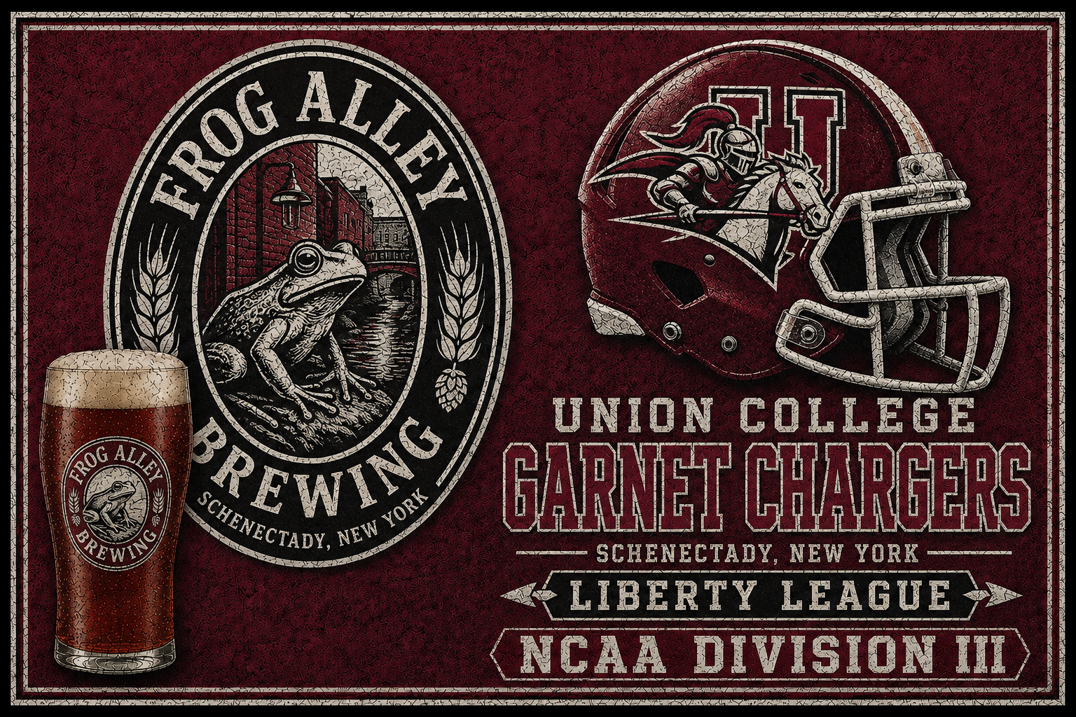 Frog Alley Brewing Union College Garnet Chargers Wall Art