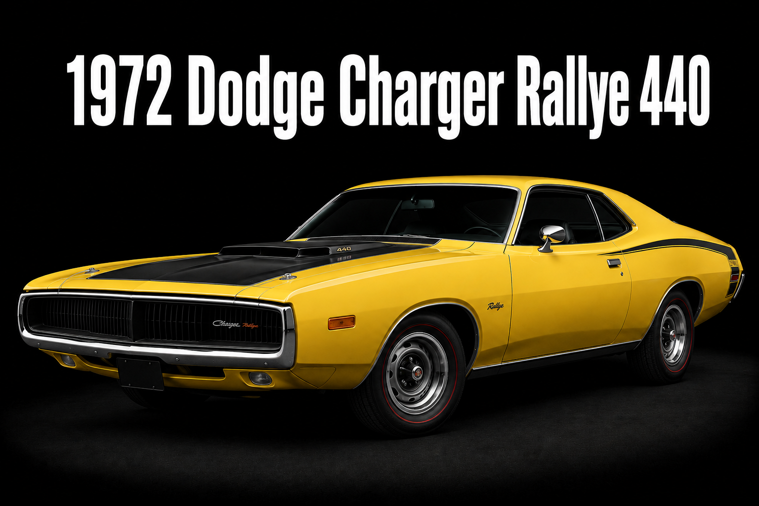 1972 Dodge Charger Rallye 440 Yellow Muscle Car Wall Art