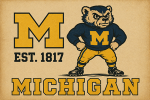 Michigan Wolverine Vintage-Style Printed Wall Art