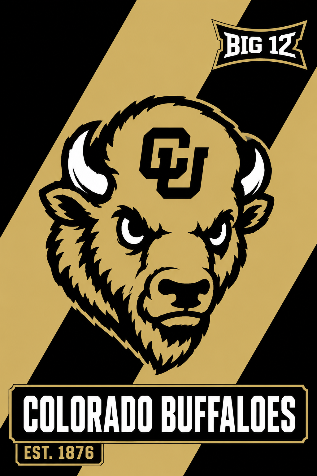 Colorado Buffaloes Big 12 Buffalo Graphic Wall Art