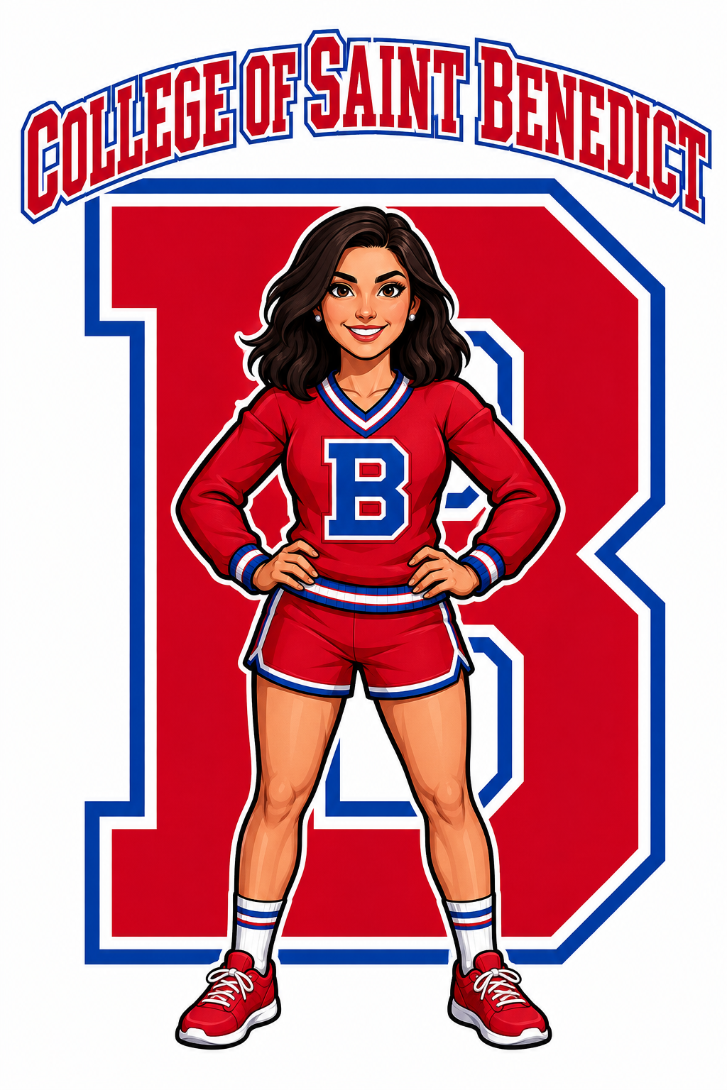 College of Saint Benedict Red White Blue Athlete Graphic