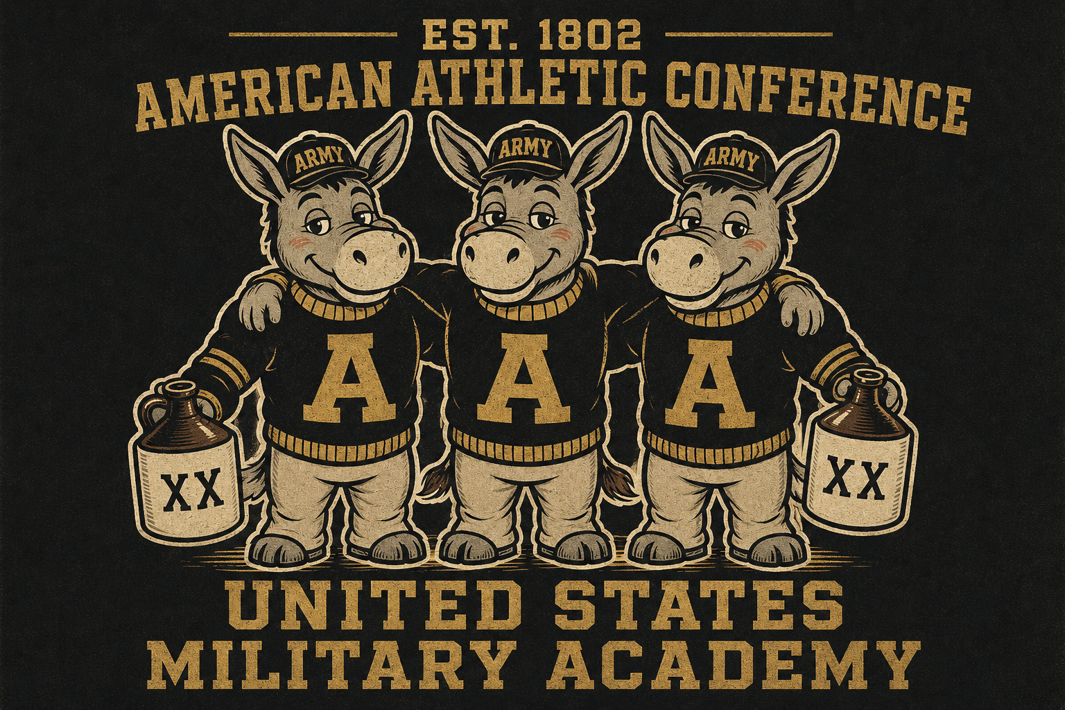 American Athletic Conference Military Academy Donkey Graphic