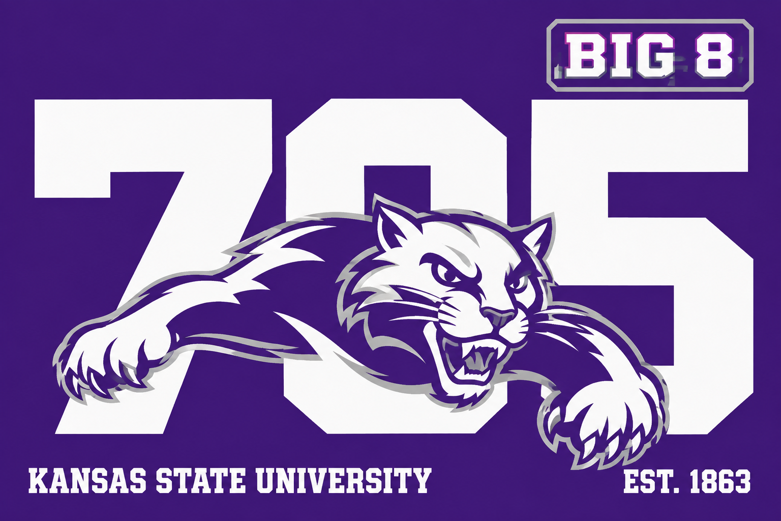 Kansas State Wildcats Big 8 Purple Wall Art