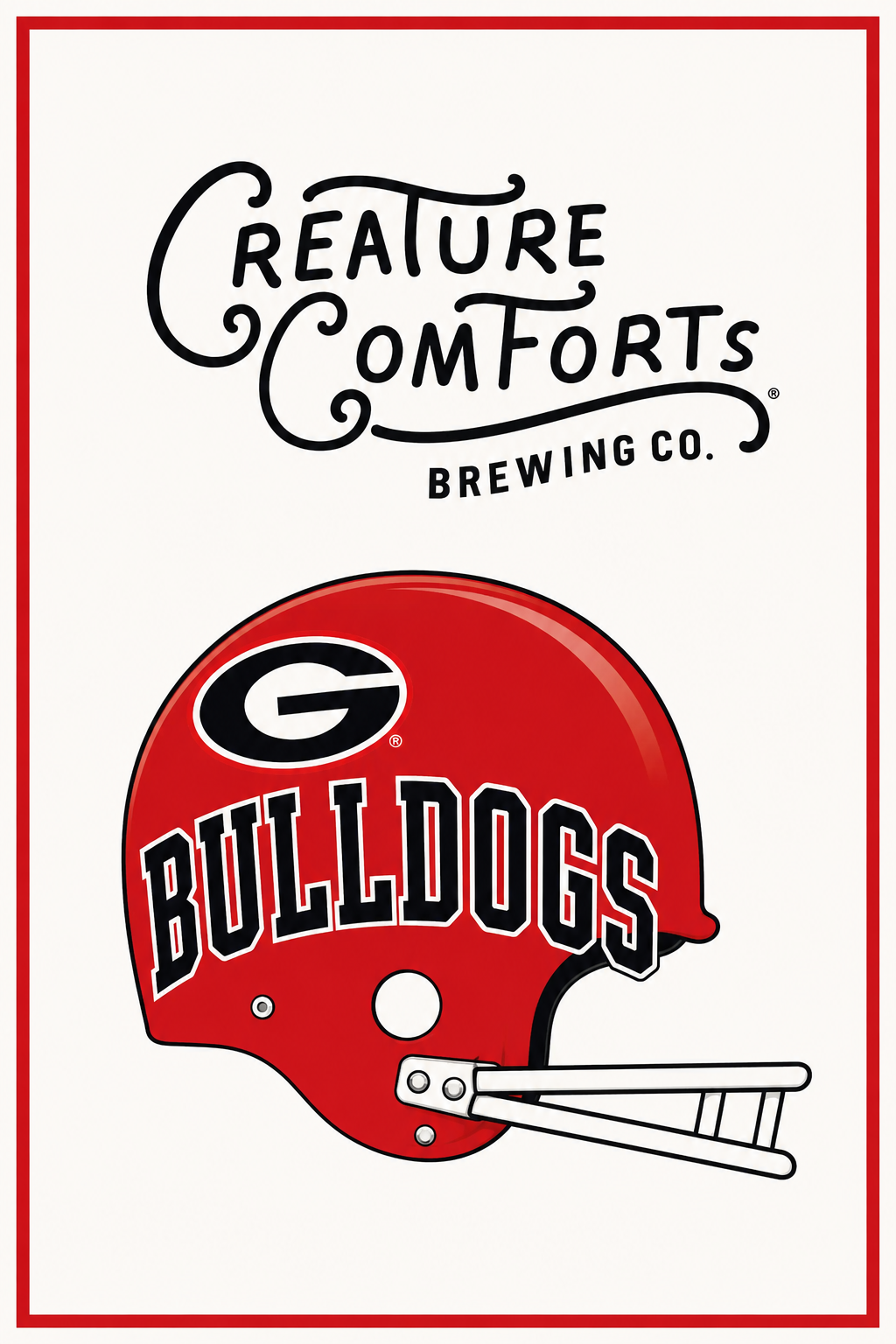 Bulldogs Red Football Helmet Brewing Co. Wall Art