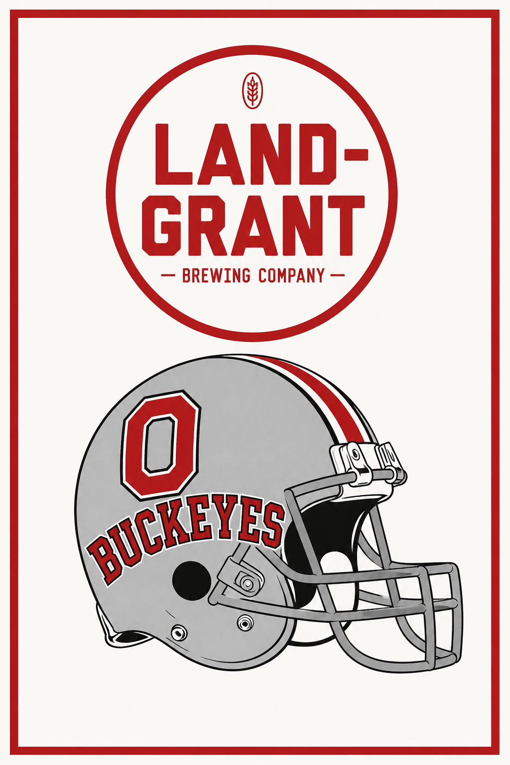 Land-Grant Brewing Company Buckeyes Helmet Wall Art