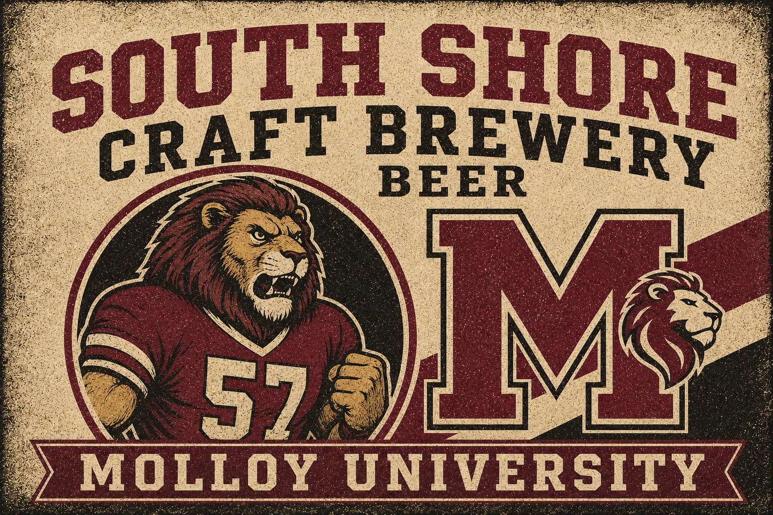 South Shore Craft Brewery Molloy University Lion 57 Wall Art
