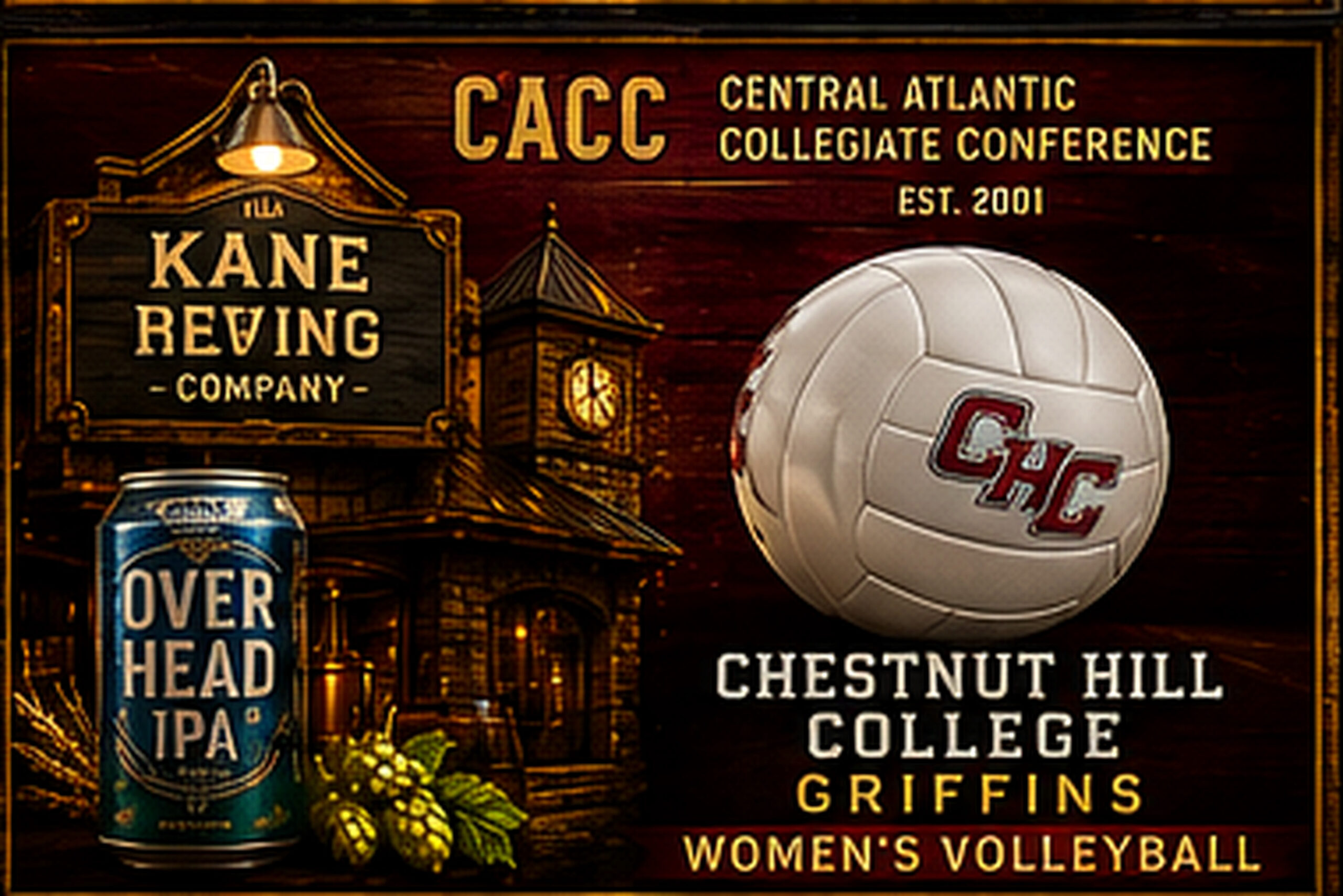 Chestnut Hill Griffins Women’s Volleyball Vintage-Style Wall Art