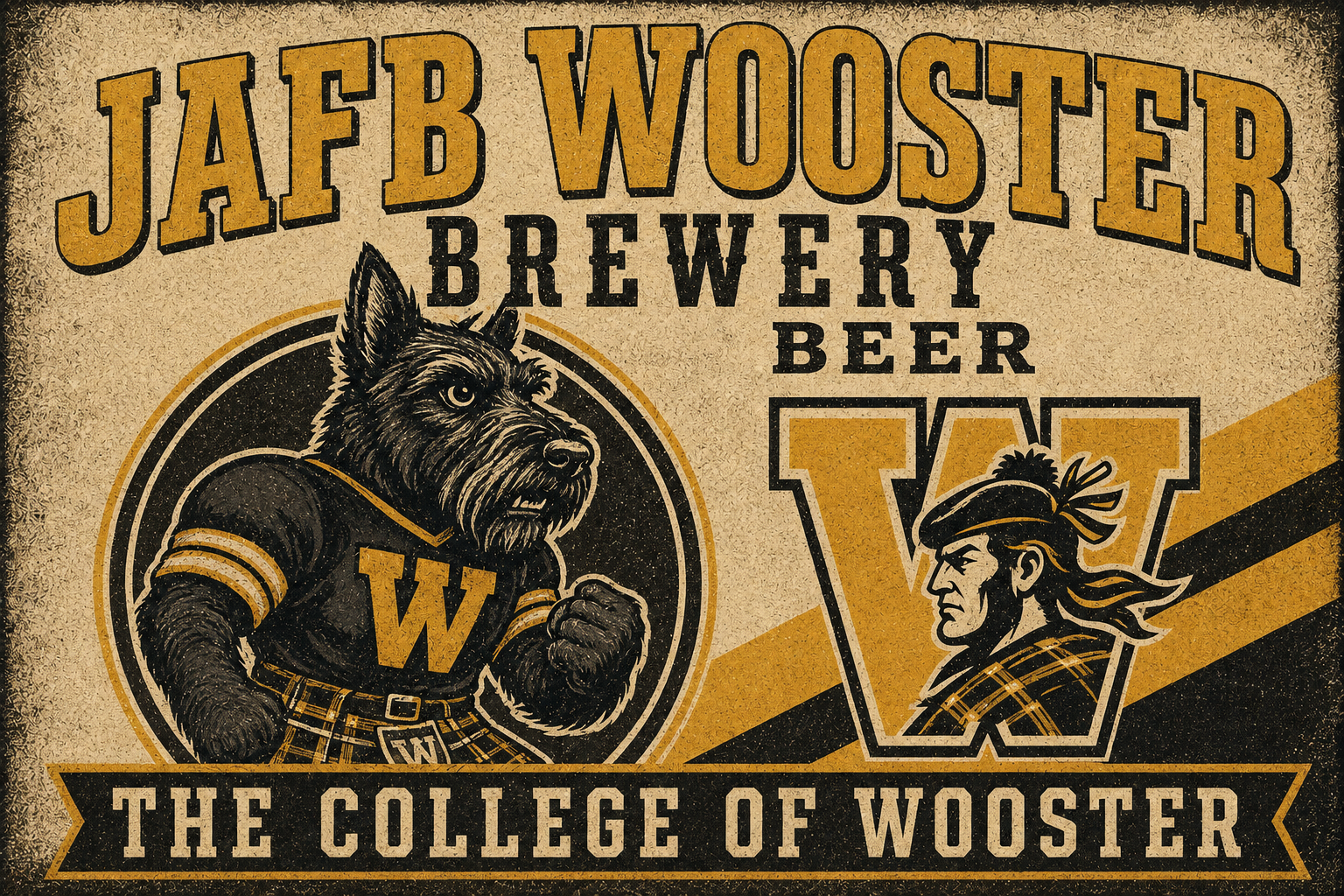 JAB Wooster Brewery College Wooster Vintage-Style Wall Art