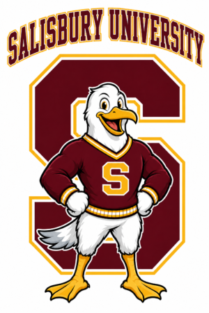 Salisbury University Seagull Mascot Graphic