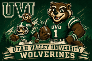 Utah Valley Wolverines Vintage-Style Football Poster