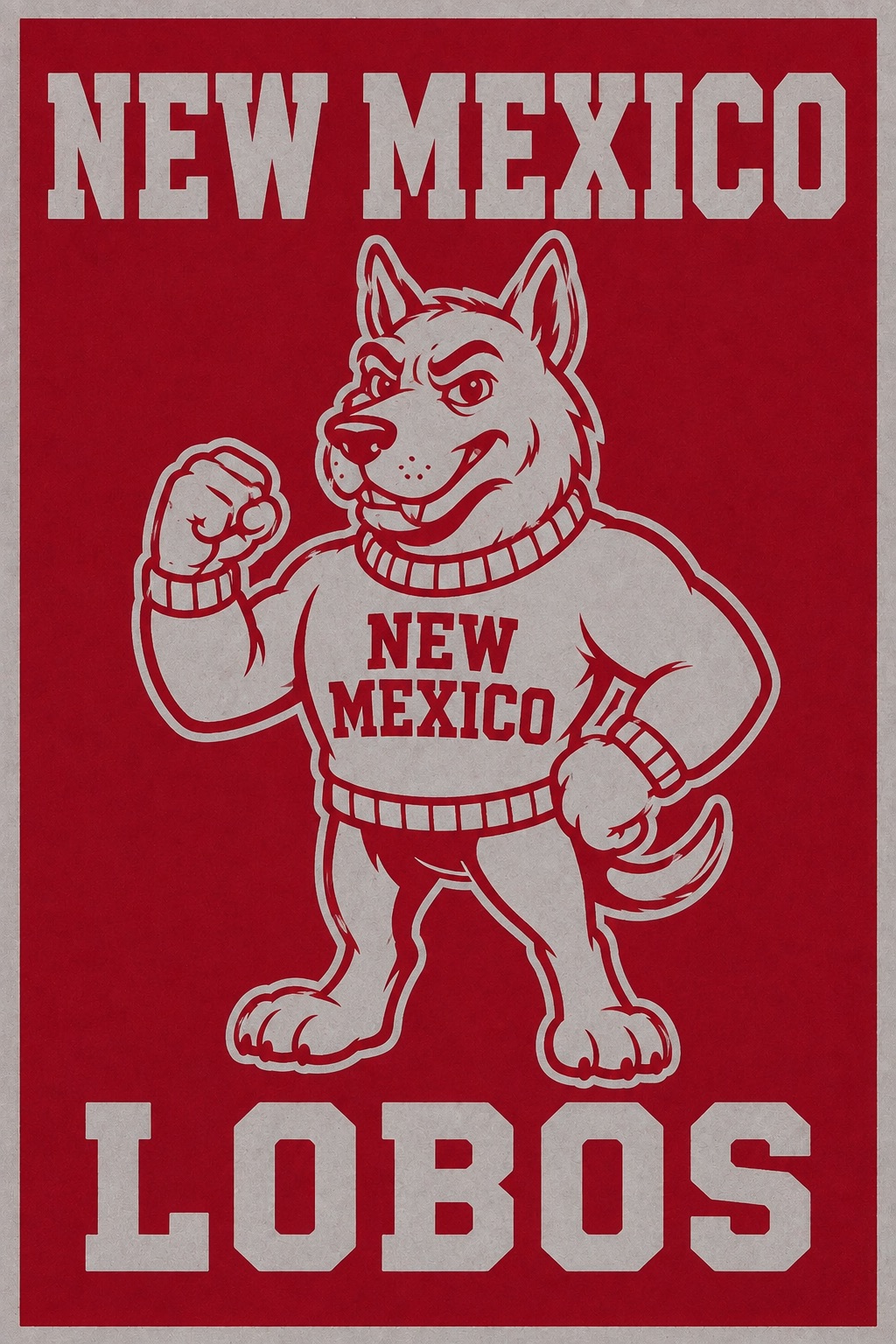New Mexico Lobos Wolf Graphic Wall Art