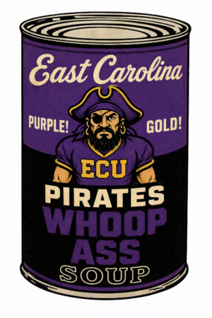 East Carolina Pirates Purple Gold Can Design Print