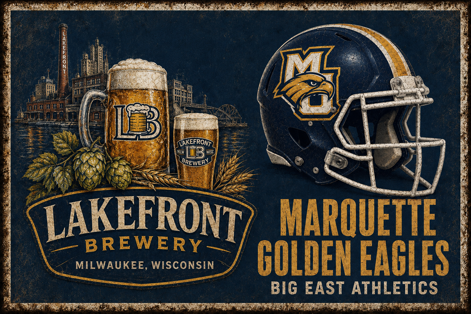Lakefront Brewery Milwaukee Marquette Golden Eagles Wall Art