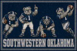 Southwestern Oklahoma Bulldogs Football Vintage-Style Wall Art