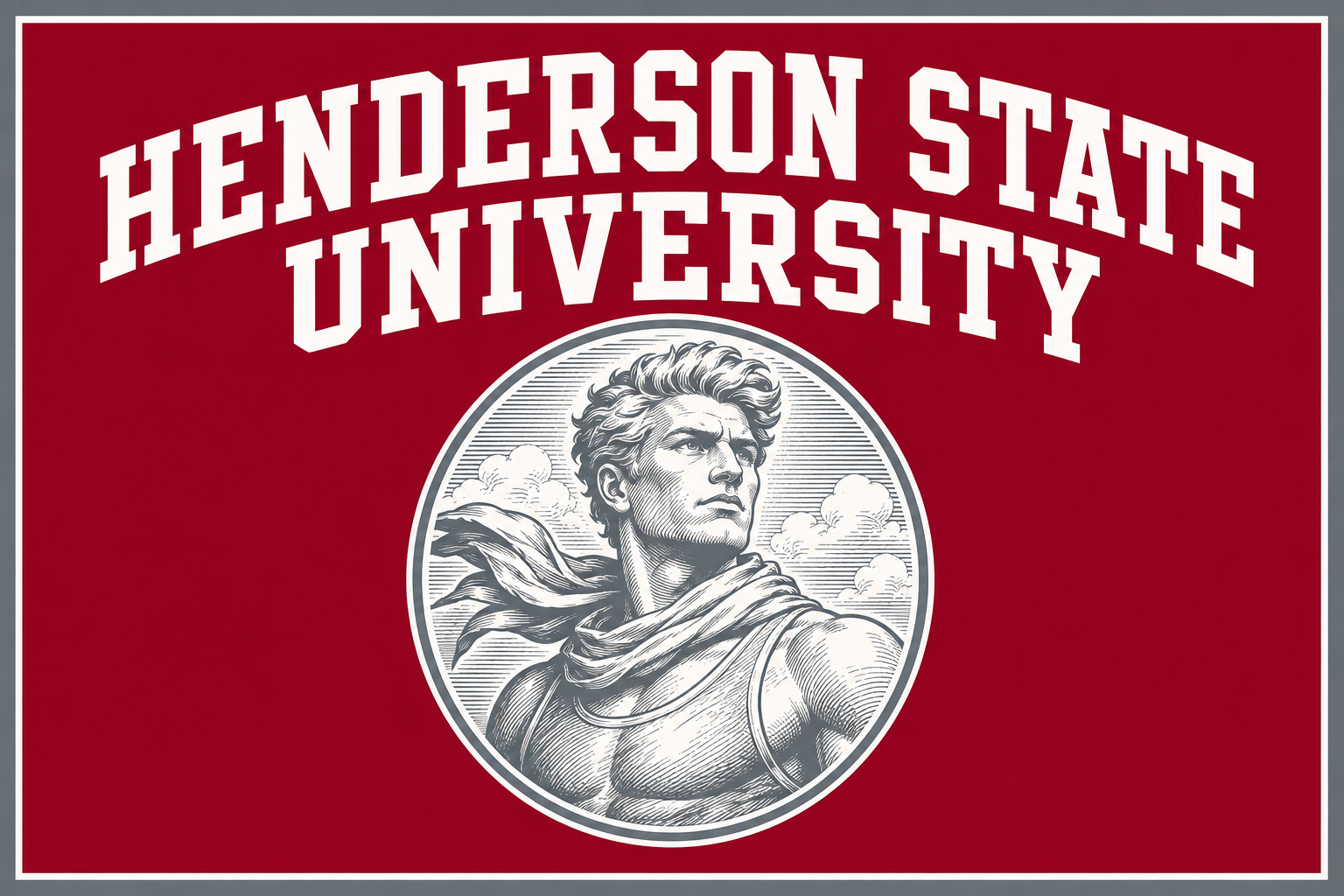 Henderson State University Red and White Portrait Wall Art