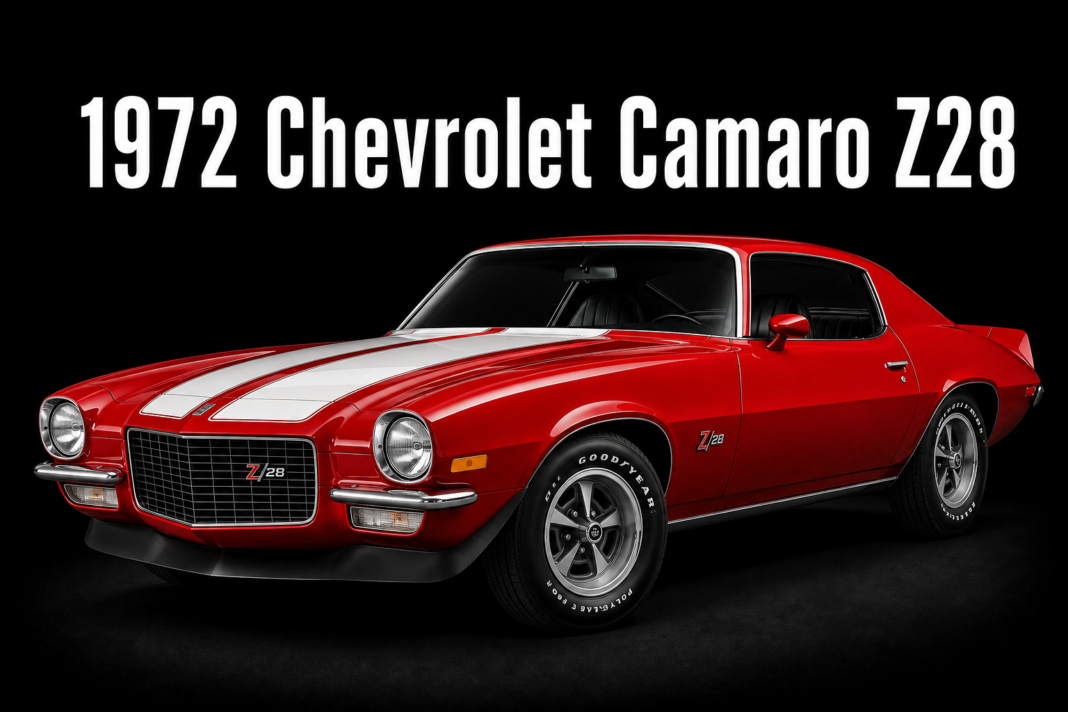1972 Chevrolet Camaro Z28 Red Muscle Car Wall Art