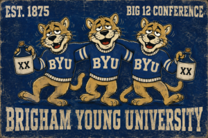 BYU Cougars Big 12 Distressed-Style Printed Wall Art