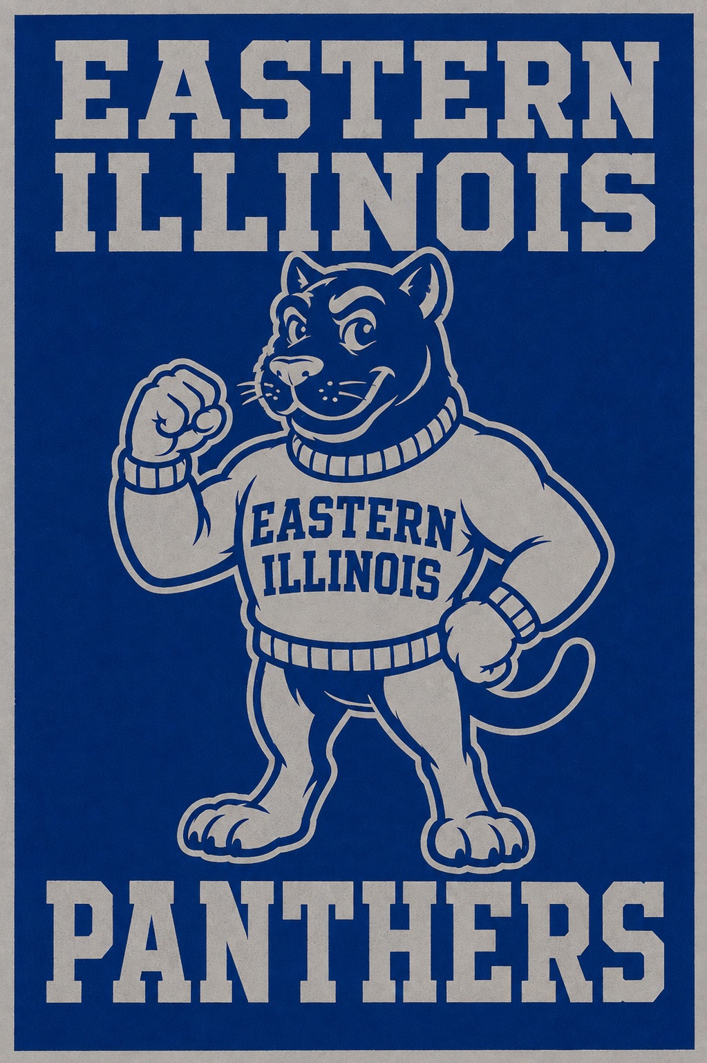 Eastern Illinois Panthers Blue and White Graphic Wall Art
